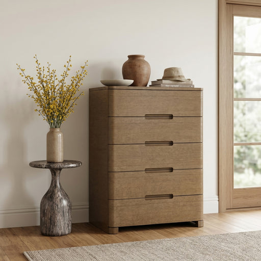 Caswell Oak Veneer And Solid Wood Chest in Brown - B1204-CH