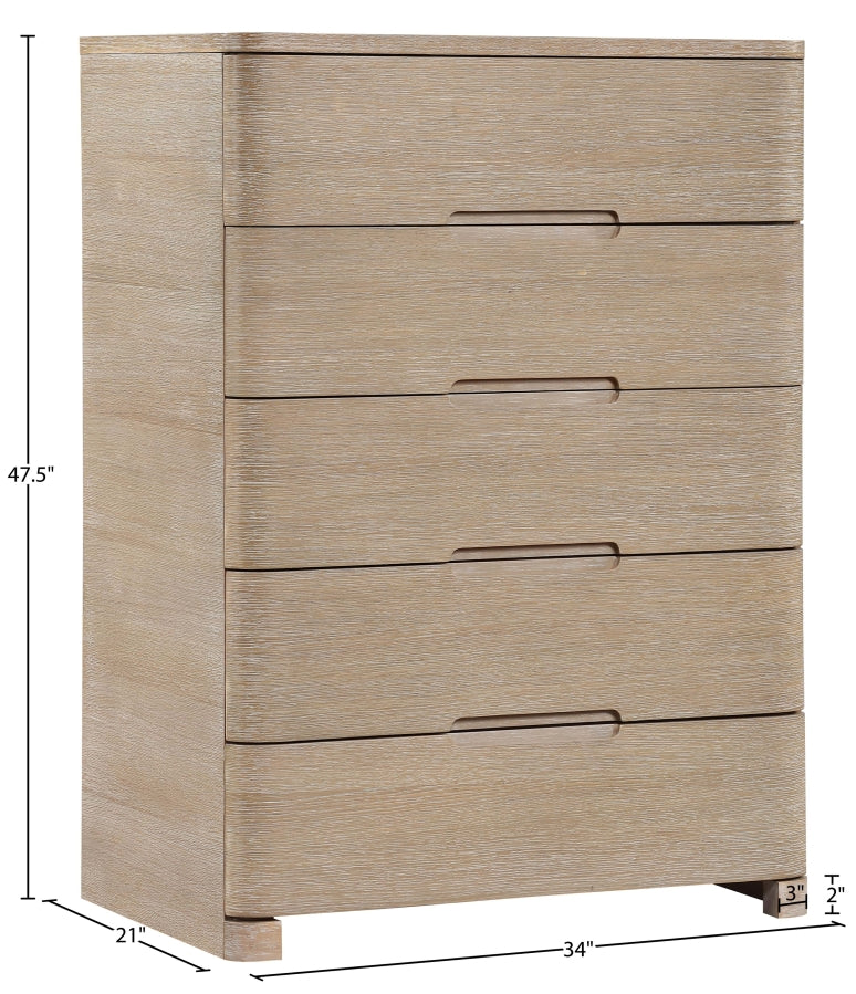 Caswell Oak Veneer And Solid Wood Chest in Natural - B1203-CH