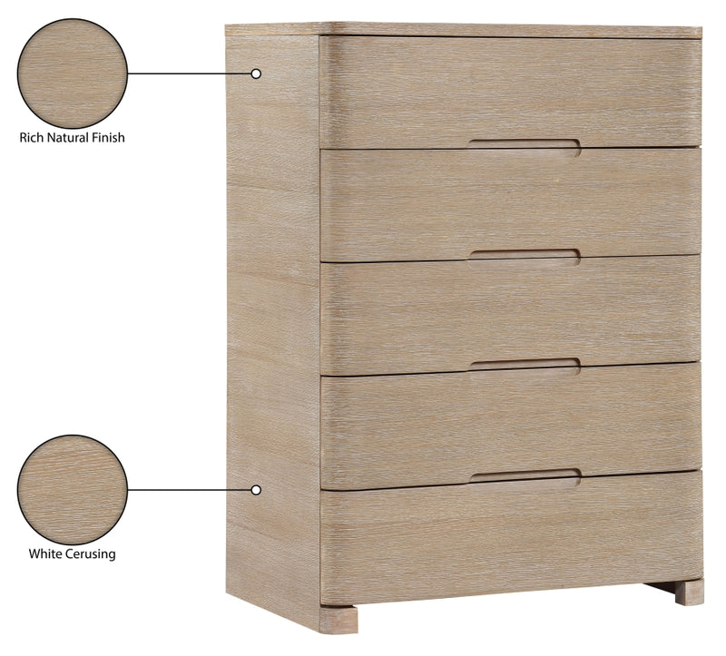 Caswell Oak Veneer And Solid Wood Chest in Natural - B1203-CH