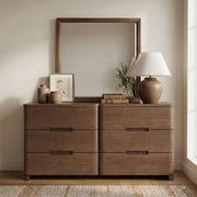 Caswell Oak Veneer And Solid Wood Dresser in Brown - B1204-D