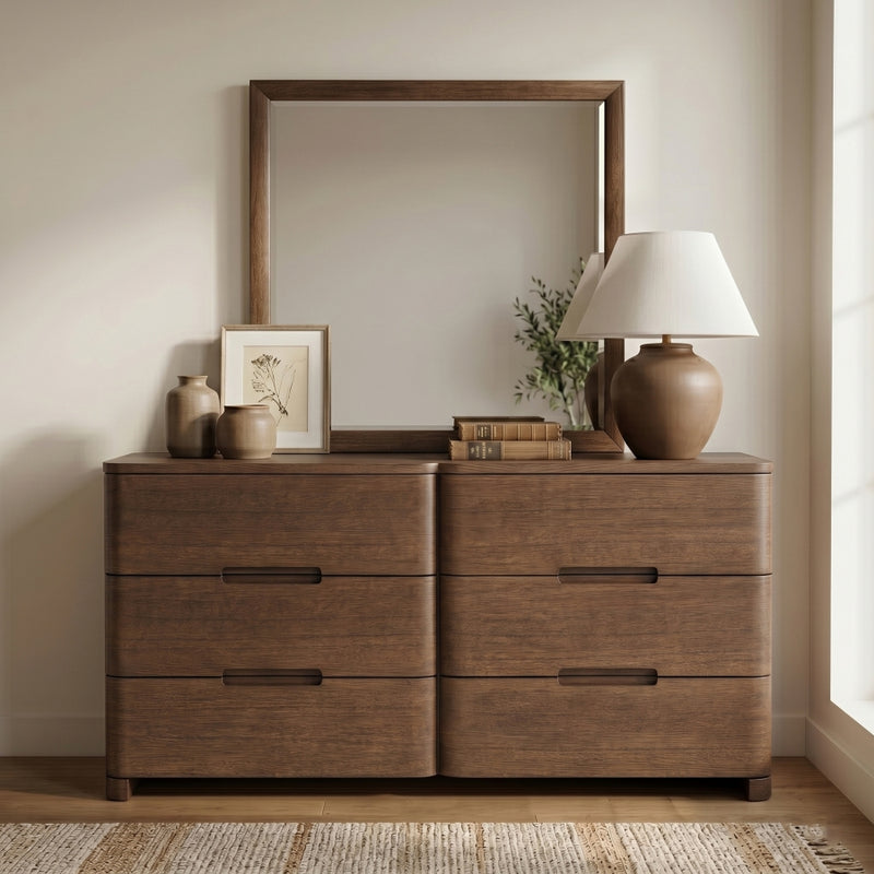 Caswell Oak Veneer And Solid Wood Dresser in Brown - B1204-D