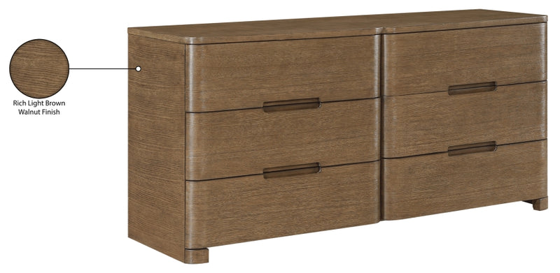 Caswell Oak Veneer And Solid Wood Dresser in Brown - B1204-D