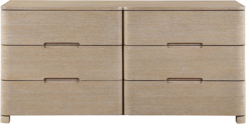 Caswell Oak Veneer And Solid Wood Dresser in Natural - B1203-D