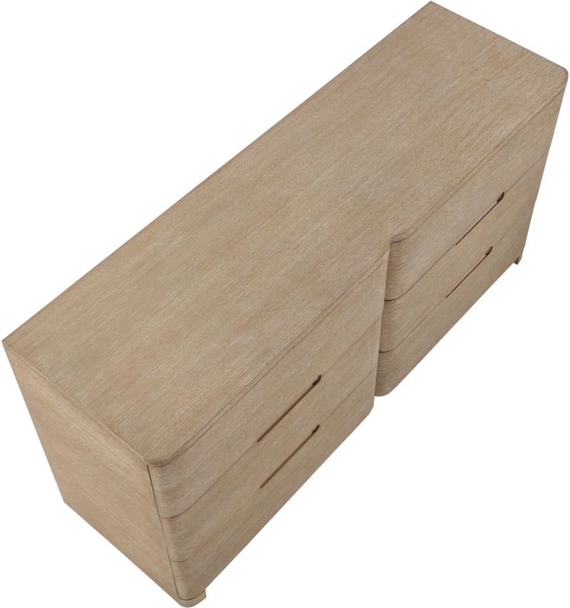 Caswell Oak Veneer And Solid Wood Dresser in Natural - B1203-D