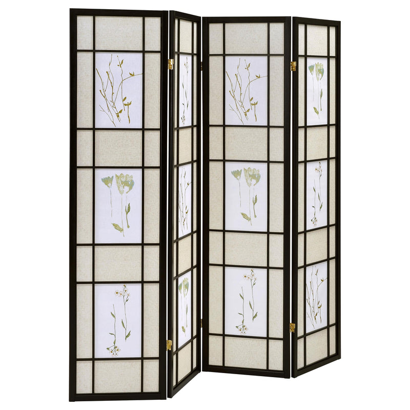 Catabella 4-Panel Room Divider Folding Shoji Screen Floral - 4407