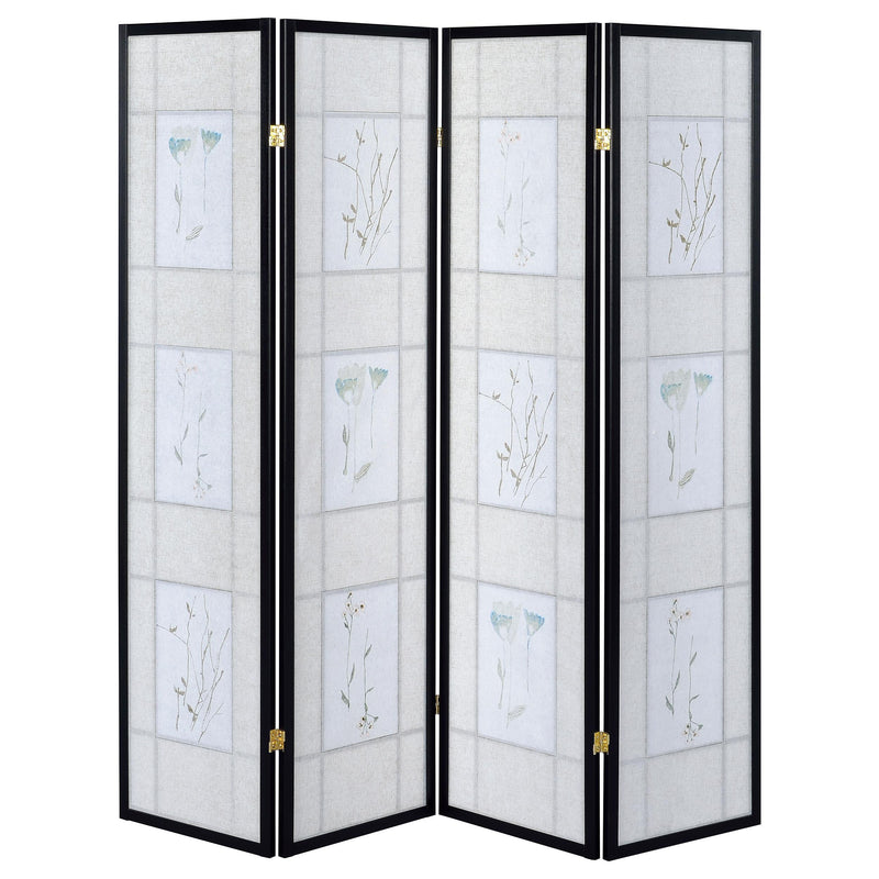 Catabella 4-Panel Room Divider Folding Shoji Screen Floral - 4407