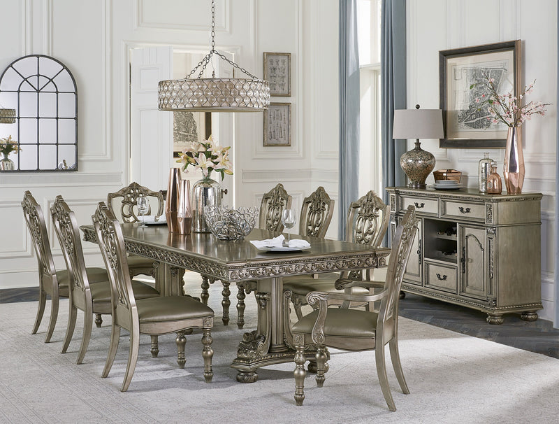 Catalonia Platinum Gold Extendable Dining Set - Gate FurnitureDining Room Set