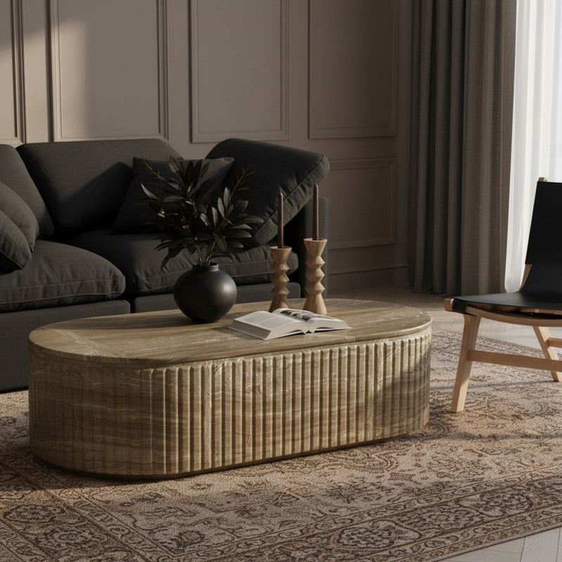 Catania Concrete Indoor/Outdoor Coffee Table in Beige - 874Beige-CT