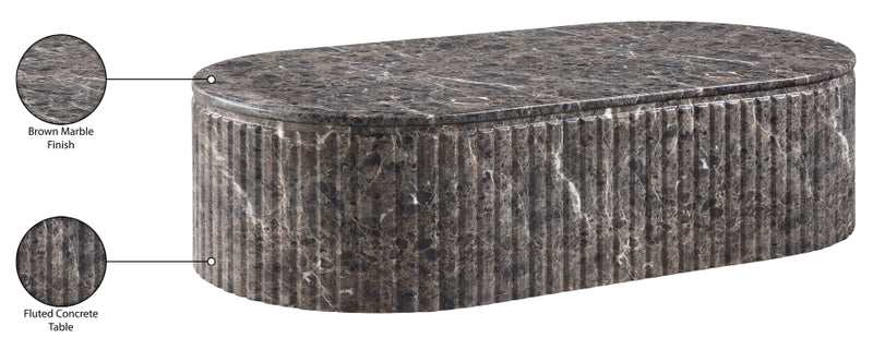 Catania Concrete Indoor/Outdoor Coffee Table in Brown - 874Brown-CT