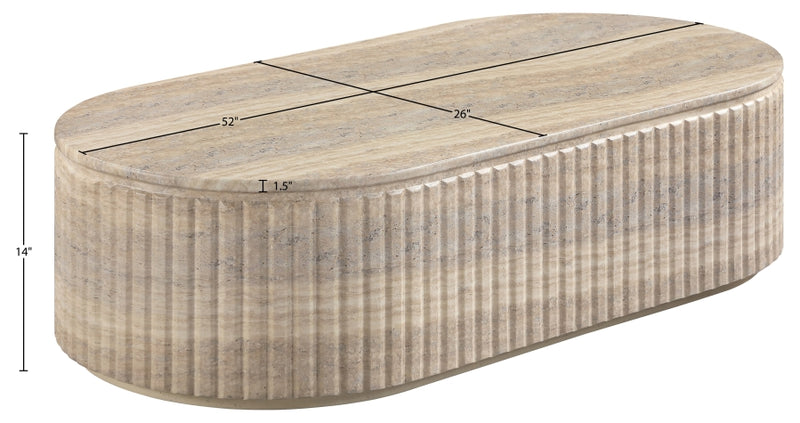Catania Concrete Indoor/Outdoor Coffee Table in Travertine - 874Travertine-CT