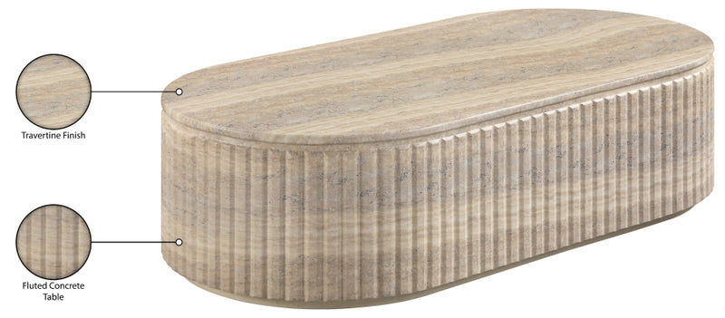 Catania Concrete Indoor/Outdoor Coffee Table in Travertine - 874Travertine-CT