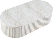 Catania Concrete Indoor/Outdoor Coffee Table in White - 874White-CT