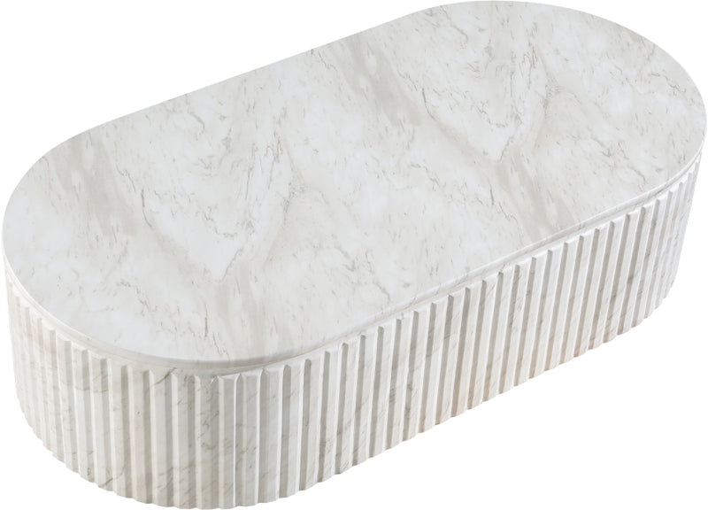 Catania Concrete Indoor/Outdoor Coffee Table in White - 874White-CT