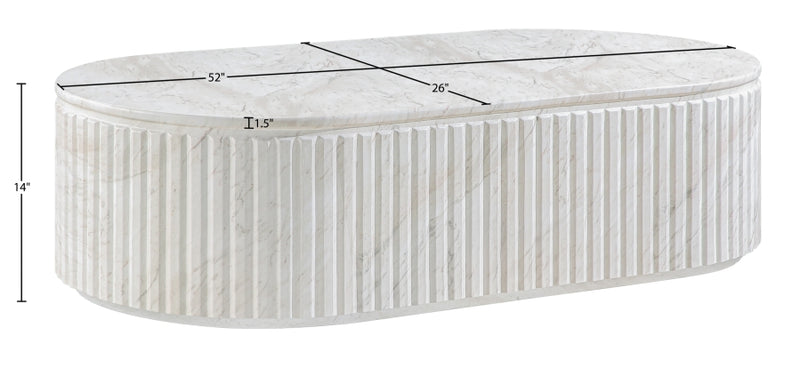 Catania Concrete Indoor/Outdoor Coffee Table in White - 874White-CT