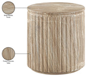 Catania Concrete Indoor/Outdoor End Table in Beige - 874Beige-ET