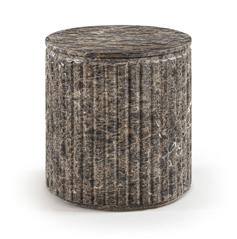 Catania Concrete Indoor/Outdoor End Table in Brown - 874Brown-ET