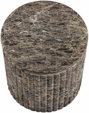 Catania Concrete Indoor/Outdoor End Table in Brown - 874Brown-ET