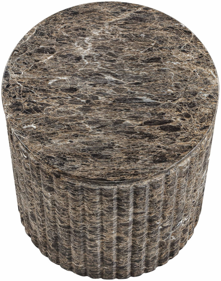 Catania Concrete Indoor/Outdoor End Table in Brown - 874Brown-ET
