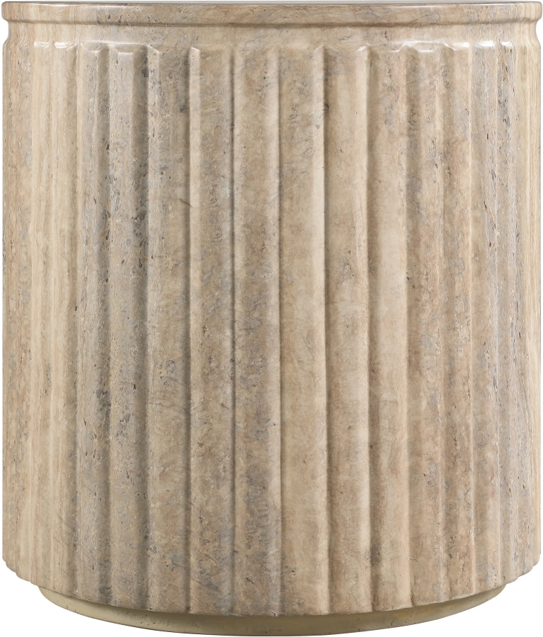 Catania Concrete Indoor/Outdoor End Table in Travertine - 874Travertine-ET
