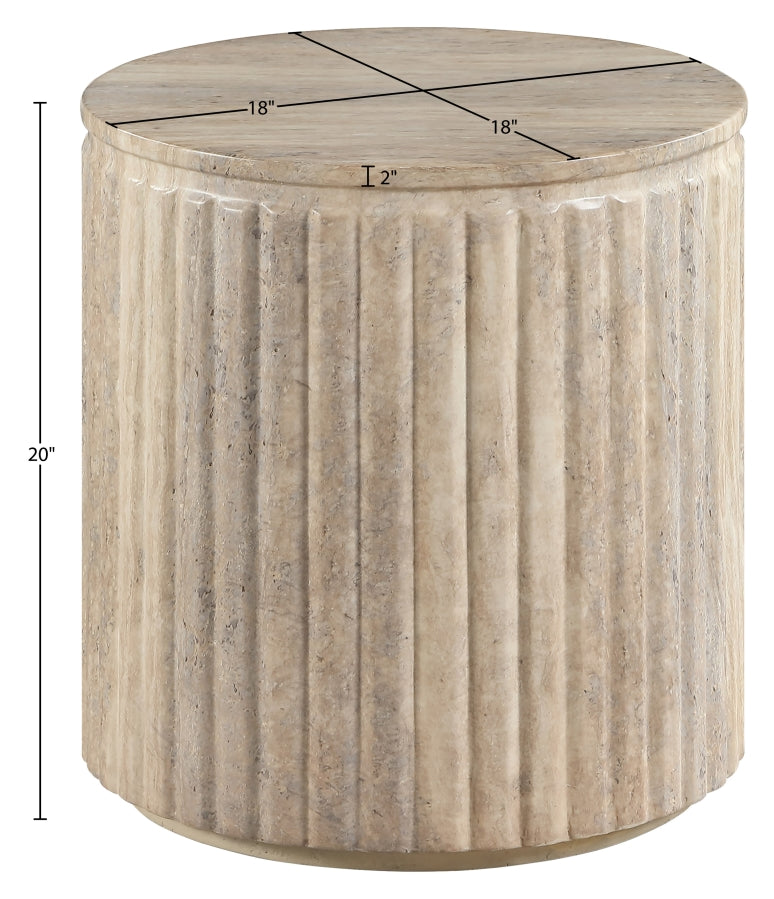Catania Concrete Indoor/Outdoor End Table in Travertine - 874Travertine-ET