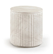 Catania Concrete Indoor/Outdoor End Table in White - 874White-ET