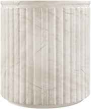 Catania Concrete Indoor/Outdoor End Table in White - 874White-ET