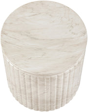 Catania Concrete Indoor/Outdoor End Table in White - 874White-ET