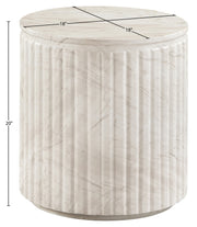 Catania Concrete Indoor/Outdoor End Table in White - 874White-ET