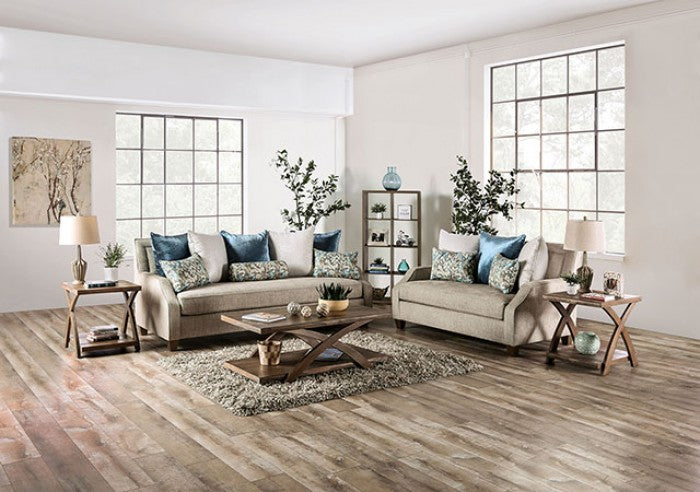 Catarina Beige/Teal Loveseat - SM2287-LV