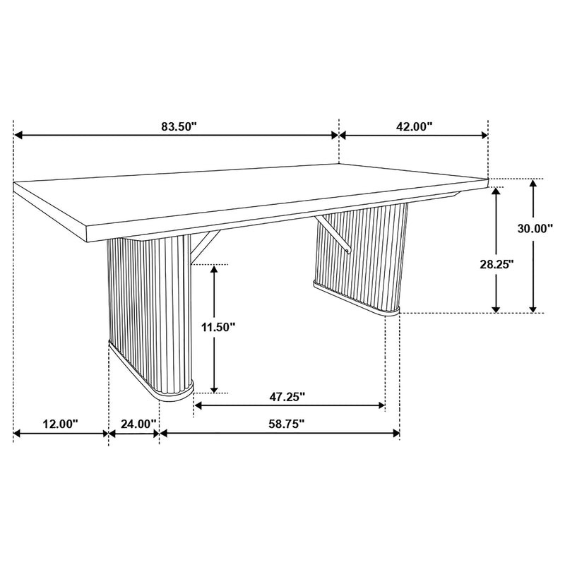 Catherine Rectangular 84-inch Wood Dining Table Black - 106251