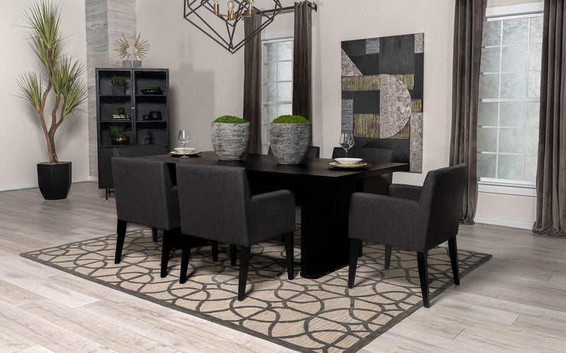 Catherine Upholstered Dining Arm Chair Grey (Set of 2) - 106252