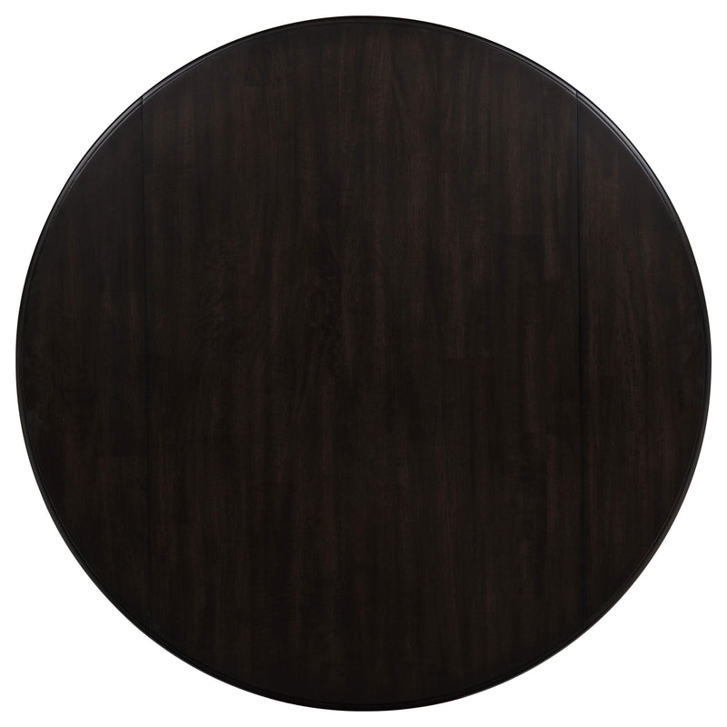 Catley 5-piece Round Drop Leaf Dining Table Set Dark Coffee - 150350