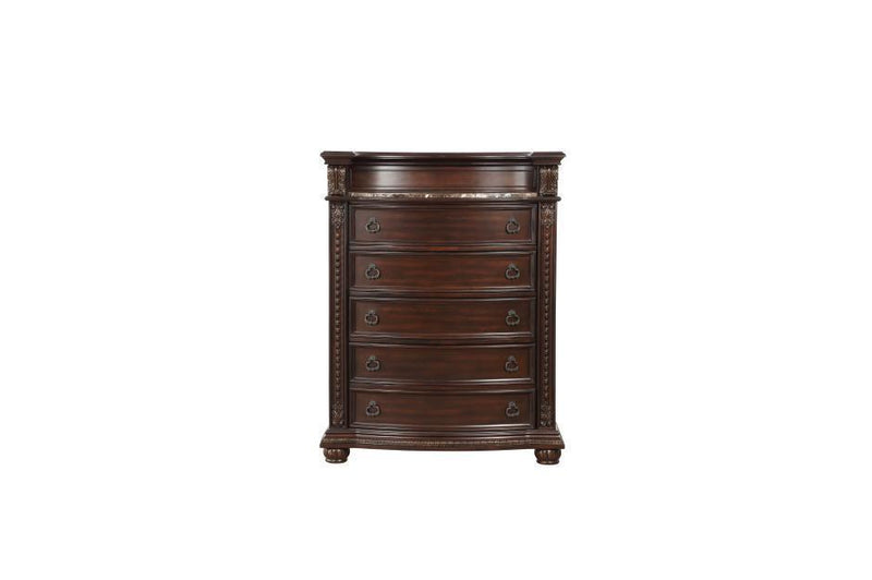 Cavalier Brown Marble Insert Chest - Gate FurnitureChest