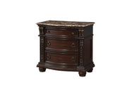Cavalier Brown Marble Top Nightstand - Gate FurnitureNightstand