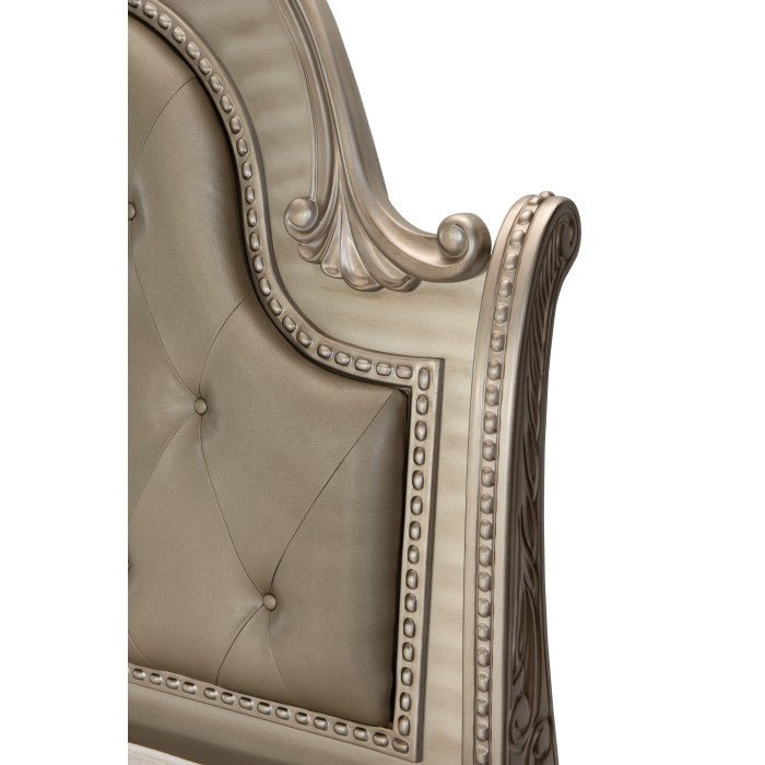 Cavalier Silver Upholstered Sleigh Bedroom Set - Gate FurnitureBedroom Set