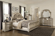 Cavalier Silver Upholstered Sleigh Bedroom Set - Gate FurnitureBedroom Set