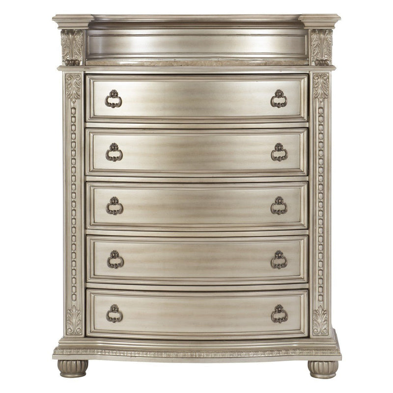 Cavalier Silver Upholstered Sleigh Bedroom Set - Gate FurnitureBedroom Set