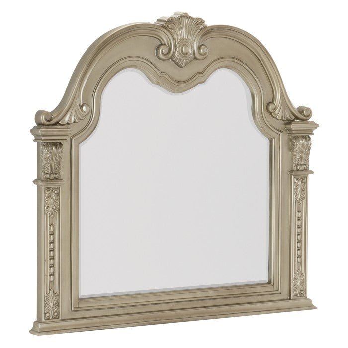 Cavalier Silver Upholstered Sleigh Bedroom Set - Gate FurnitureBedroom Set