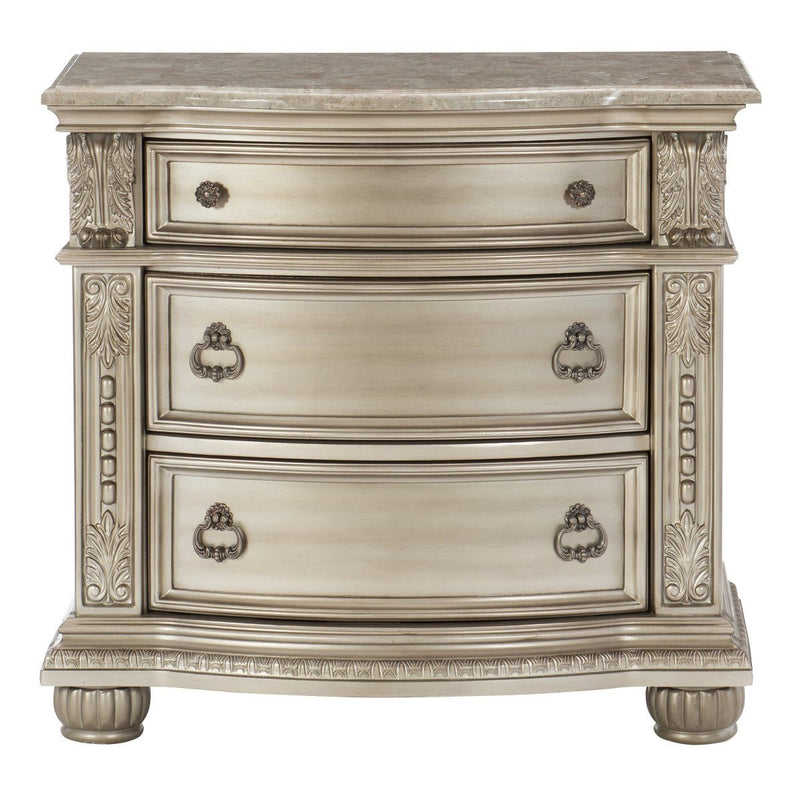 Cavalier Silver Upholstered Sleigh Bedroom Set - Gate FurnitureBedroom Set