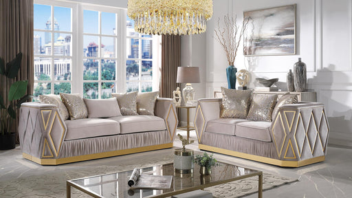 Cavalli 2 Pc Living Room Set Taupe - Cavalli 2 Pc Living Room Set Taupe