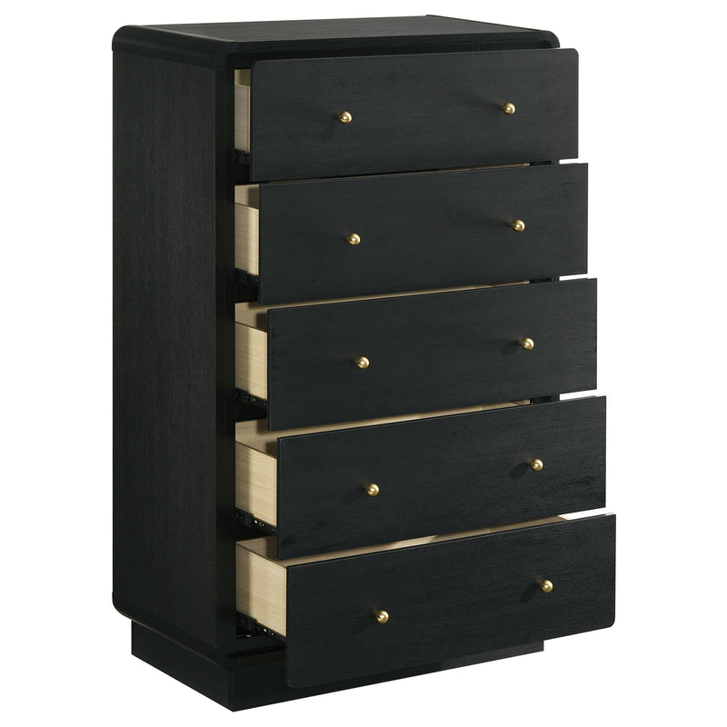 Cavelle 5-drawer Chest of Drawers Black - 223665