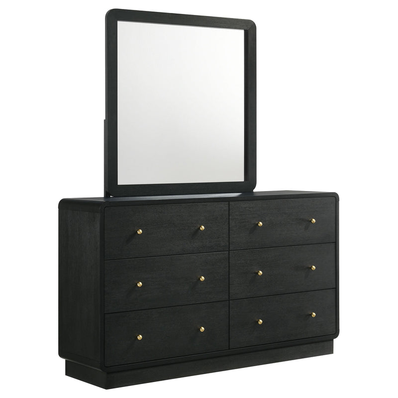 Cavelle 6-drawer Dresser and Mirror Black - 223663M