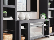 Cayberry Black 3-Piece Entertainment Center with Electric Fireplace - W2721W2