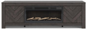 Cayboni Black 71" TV Stand with Electric Fireplace - W3789W1