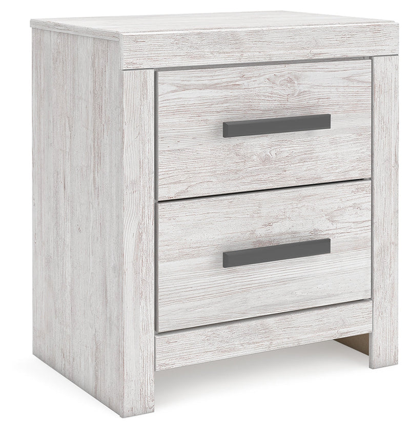 Cayboni Full Panel Bed with Dresser and Nightstand in Whitewash - PKG019191