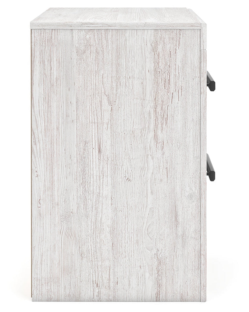 Cayboni Full Panel Bed with Dresser and Nightstand in Whitewash - PKG019191