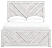 Cayboni Full Panel Bed with Dresser in Whitewash - PKG016587