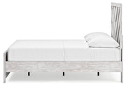 Cayboni Full Panel Bed with Dresser in Whitewash - PKG016587
