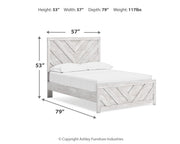 Cayboni Full Panel Bed with Dresser in Whitewash - PKG016587