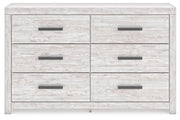 Cayboni Full Panel Bed with Dresser in Whitewash - PKG016587
